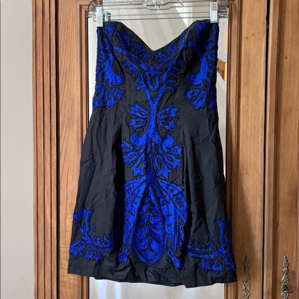 French Connection Strapless Dress with Beading